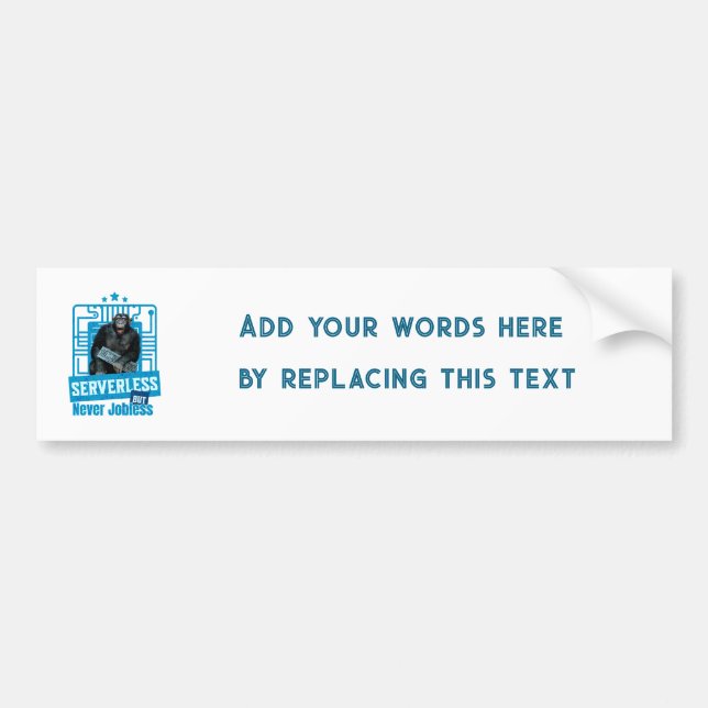 Serverless Funny Monkey Developer Humour Bumper Sticker (Front)