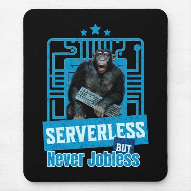 Serverless Funny Monkey Developer Humour Mouse Mat (Front)