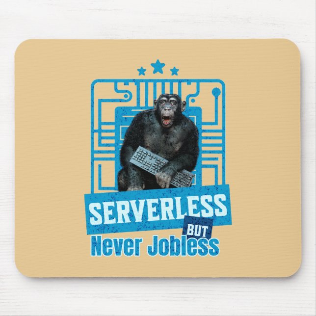 Serverless Funny Monkey Developer Humour Mouse Mat (Front)