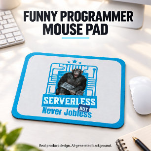 Serverless Funny Monkey Developer Humour Mouse Mat