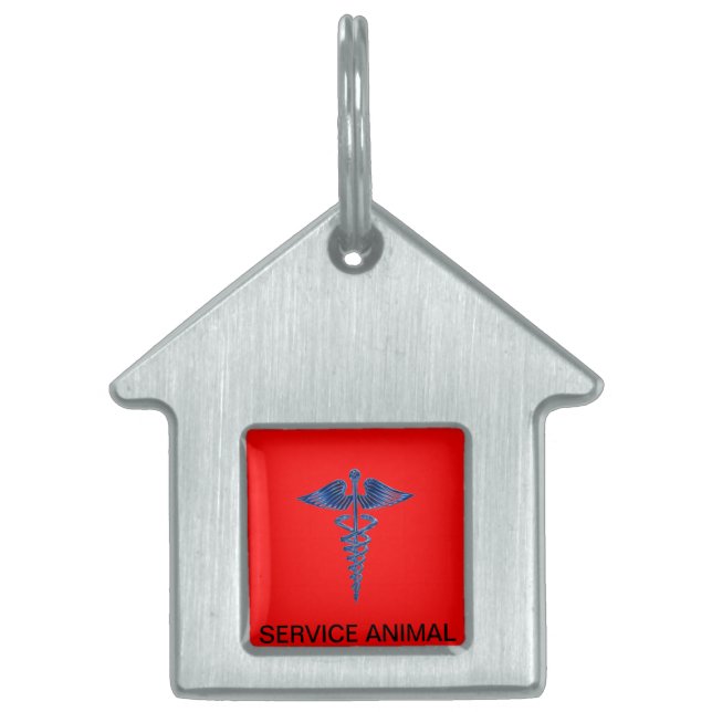 Service Animal Dog Tag With Medical Logo (Front)