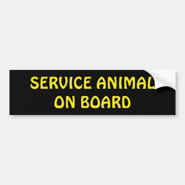 Service Animal On Board Bumper Sticker (Front)