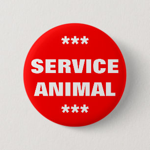 Service Animal Tag 6 Cm Round Badge