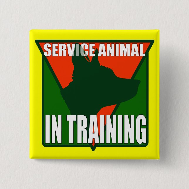 SERVICE ANIMAL TRAINING 15 CM SQUARE BADGE (Front)