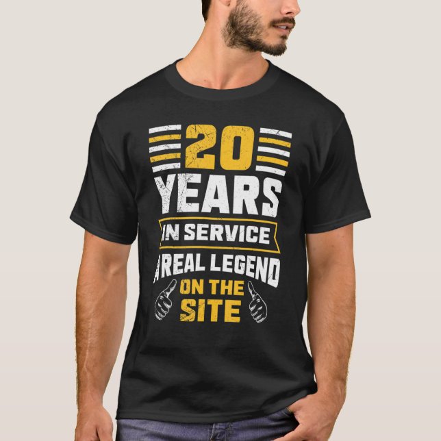Service Anniversary 20 Years Work Anniversary T-Shirt (Front)