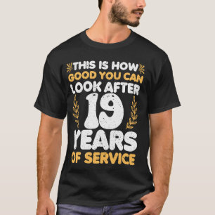 Service anniversary Men Women 19 years of work ann T-Shirt