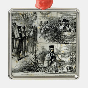 Service at the Jewish Synagogue Metal Tree Decoration
