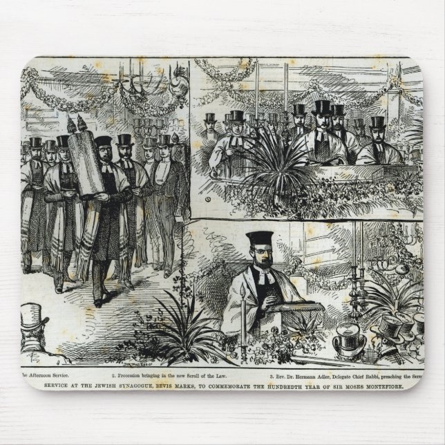 Service at the Jewish Synagogue Mouse Mat (Front)