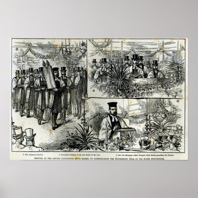 Service at the Jewish Synagogue Poster (Front)