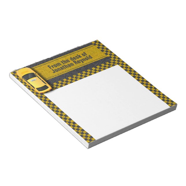 Service Business Cab Driver Yellow Taxi Notepad (Angled)
