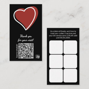 Service Business Valentine's Day QR Thank You Loyalty Card