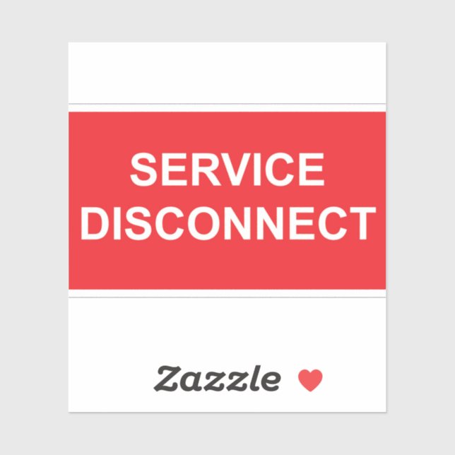 Service Disconnect Sticker (Sheet)