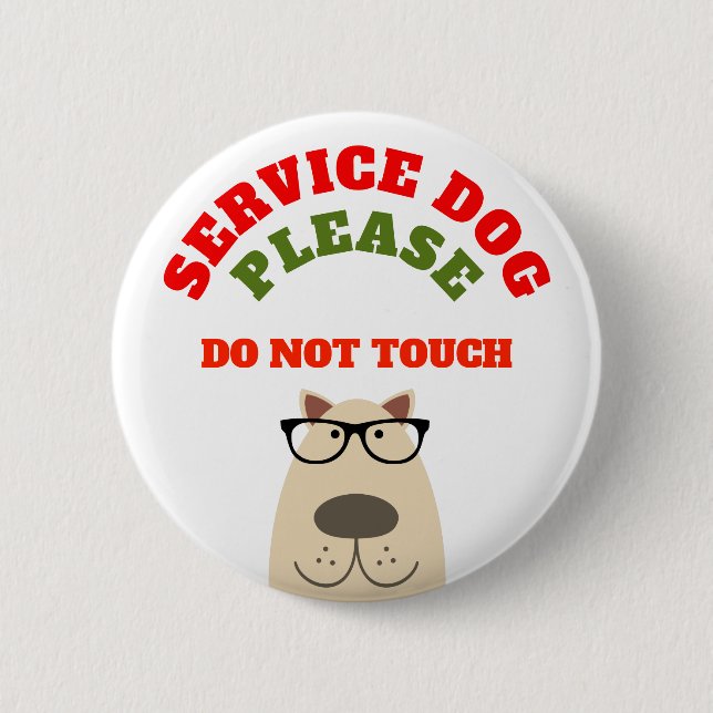 Service dog 6 cm round badge (Front)
