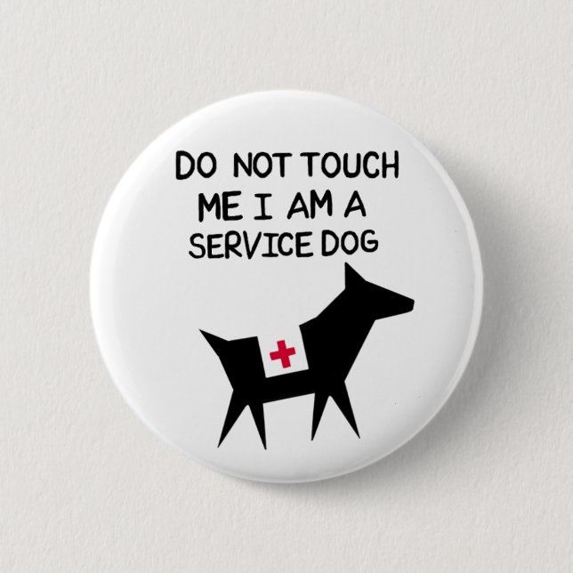 Service Dog 6 Cm Round Badge (Front)
