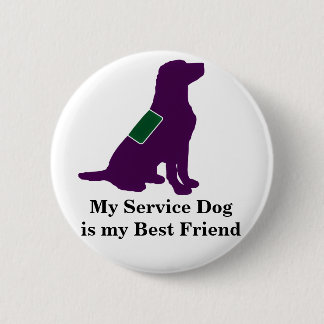Service Dog 6 Cm Round Badge