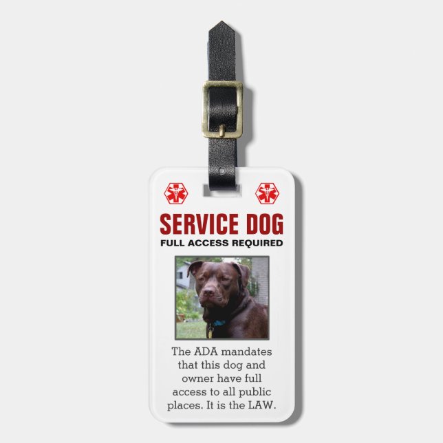 Service Dog - Full Access Required Badge Luggage Tag (Front Vertical)