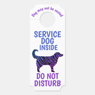 Service Dog Hotel Room Door Hanger