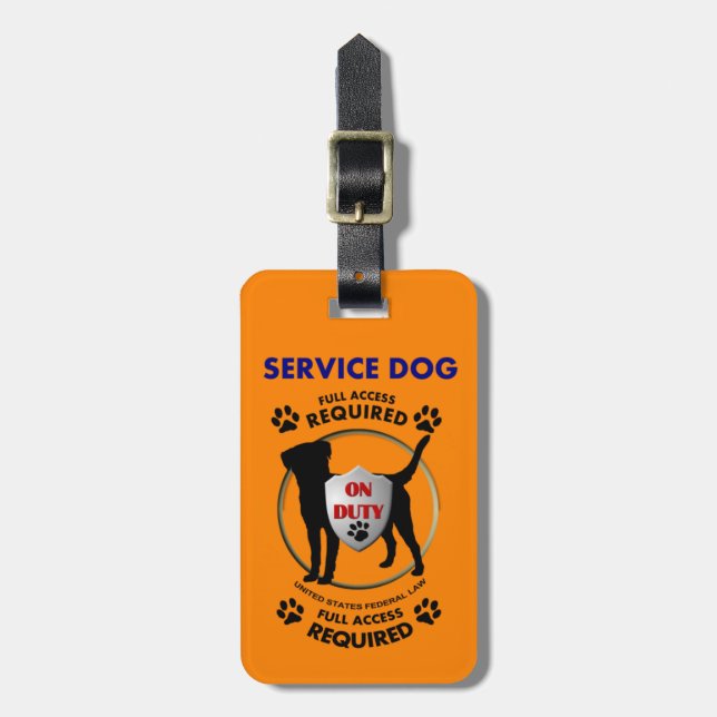 Service Dog ID Luggage Tag (Front Vertical)