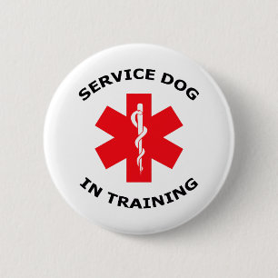SERVICE DOG IN TRAINING 6 CM ROUND BADGE
