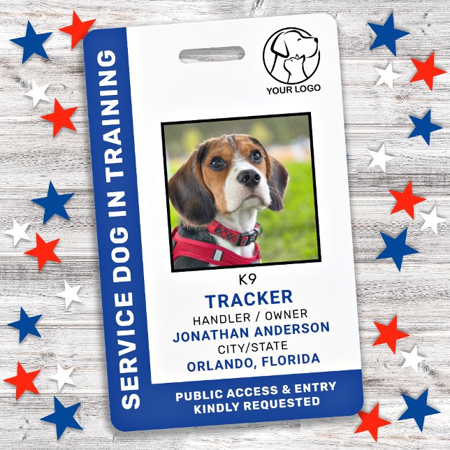 Service Dog In Training Business Logo Photo ID ID Badge (Creator Uploaded)