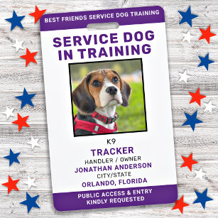 Service Dog In Training Card Personalised ID Photo ID Badge