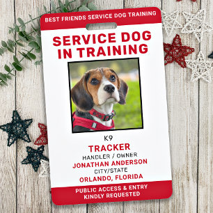 Service Dog In Training ID Card Personalised Photo ID Badge