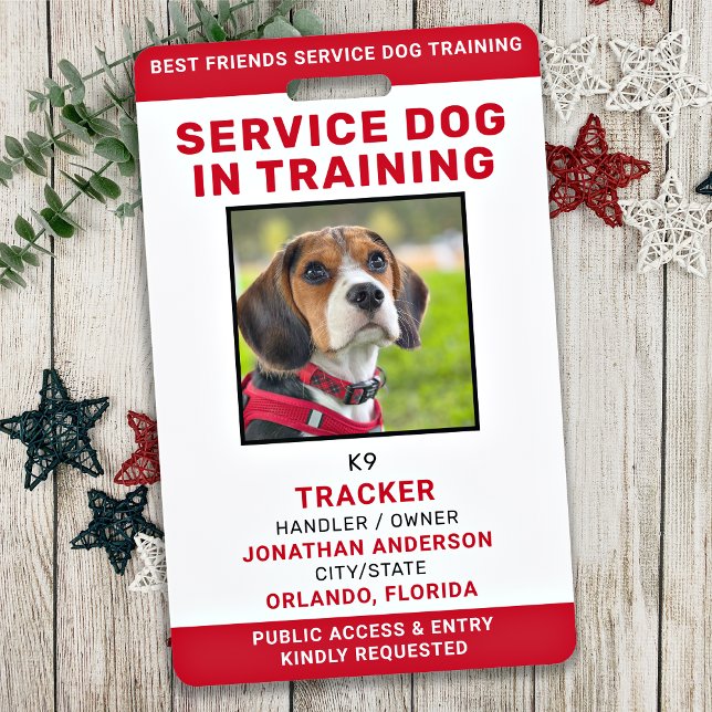 Service Dog In Training ID Card Personalised Photo ID Badge (Creator Uploaded)