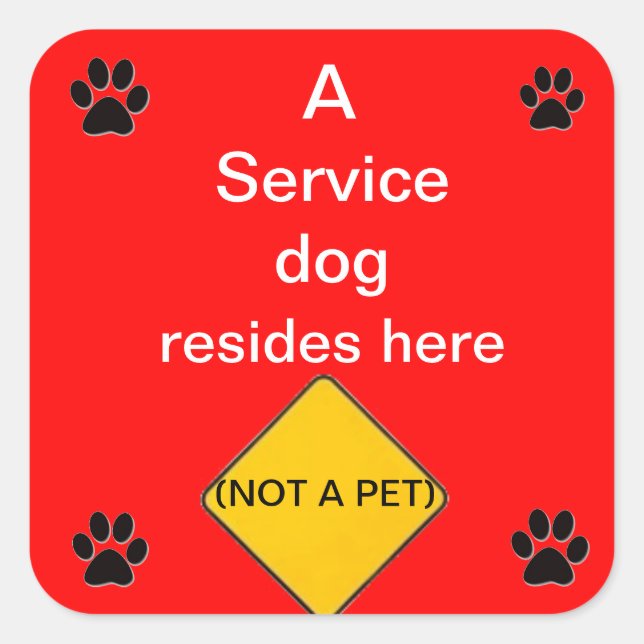 Service Dog Lives Here Sticker (Front)