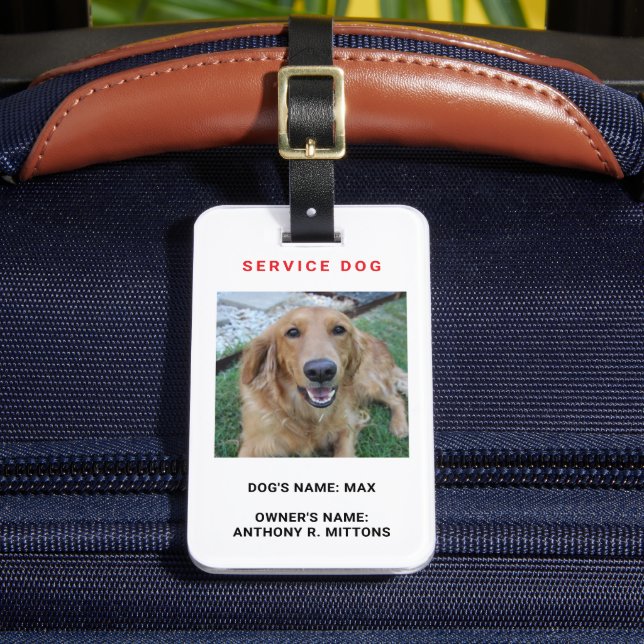 Service Dog Luggage Tag (Front Insitu 2)
