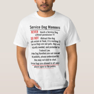 Service Dog Manners Front & Back T-Shirt
