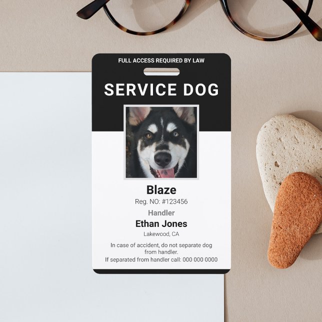 Service Dog Photo Black ID Badge (Creator Uploaded)