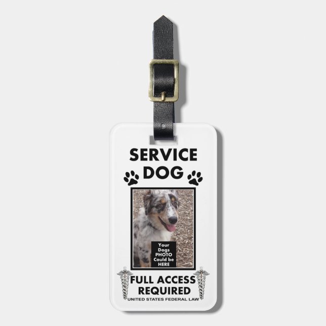 Service Dog Photo ID Luggage Tag (Front Vertical)