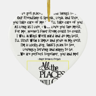 Service dog poem FNL BACK yellow Ceramic Tree Decoration