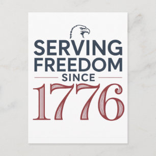 Service Freedom Since 1776 4th of July 250th Anniv Holiday Postcard