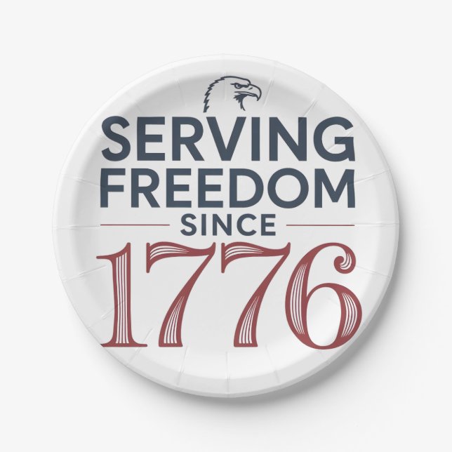 Service Freedom Since 1776 4th of July 250th Anniv Paper Plate (Front)