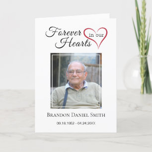 Service Funeral Obituary with Photo Thank You Card