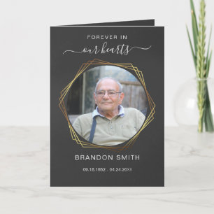 Service Funeral Obituary with Photo Thank You Card