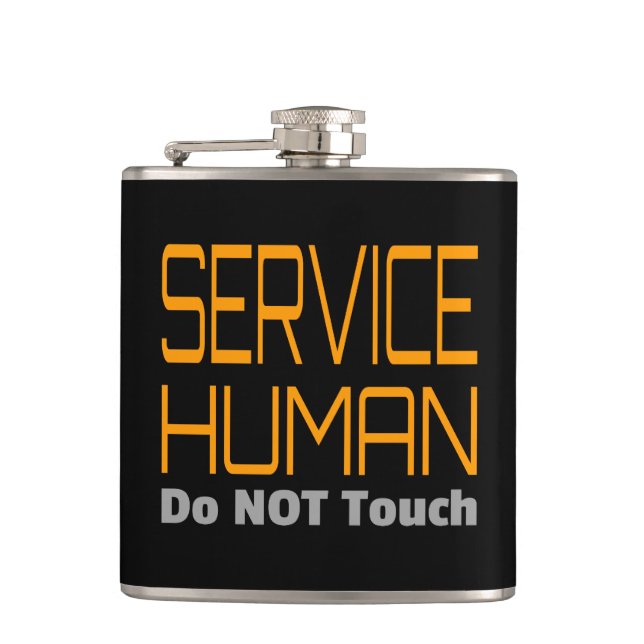 Service Human Funny Hip Flask (Front)