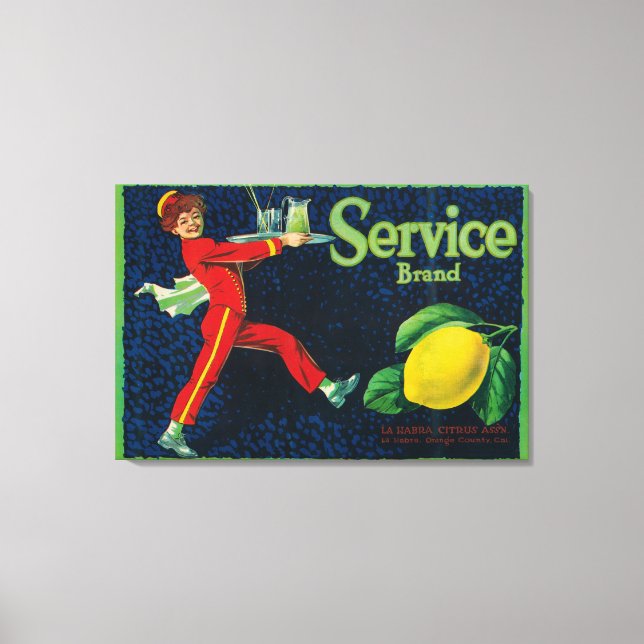 Service Lemon LabelLa Habra, CA Canvas Print (Front)