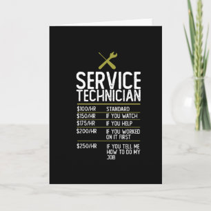 Service Technician Gift Present Idea Card