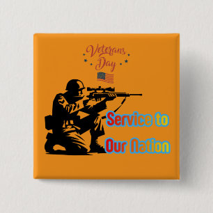 Service To Nation orange 15 Cm Square Badge