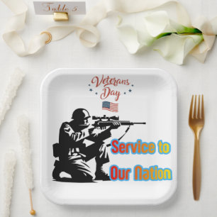 Service To Nation Paper Plate