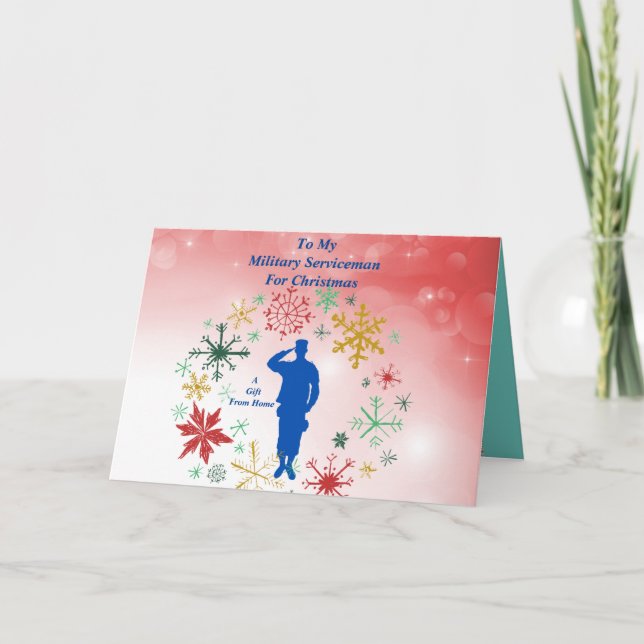 Serviceman Folded Greeting Card (Front)