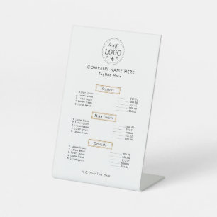 Services Menu Listed Customizable Pedestal Sign