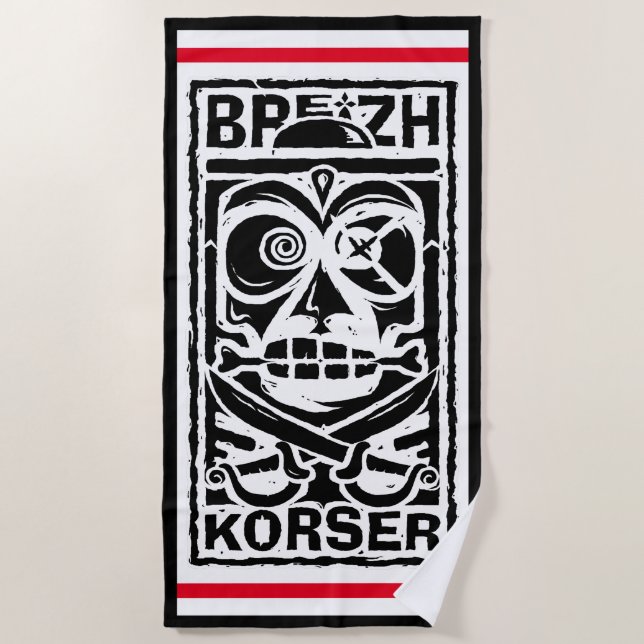 Serviette De Plage Tiki Breizh Korser Beach Towel (Front)