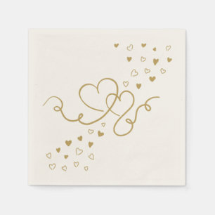 Serviette zwei Herzen Hochzeit Napkin