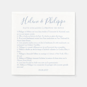 Serviettes De Cocktail De Mariage Bleu Poussiéreux Napkin