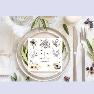 Servilletas De Papel Mínimo y Moda | BODA floral  Napkin