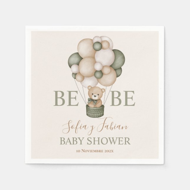 Servilletas De Papel Teddy Bear Baby Shower Boy es Napkin (Front)