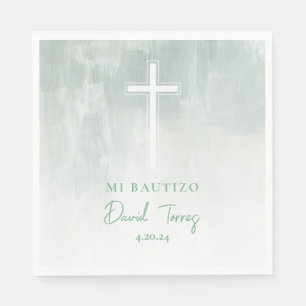 Servilletas Mi Bautizo Verde Spanish Napkins